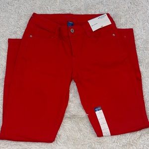 red arizona ankle jeans